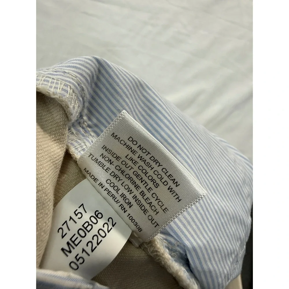 Peter Millar Men Khaki Pima Cotton Stretch Chino Pants 34 Straight Leg ME0B06